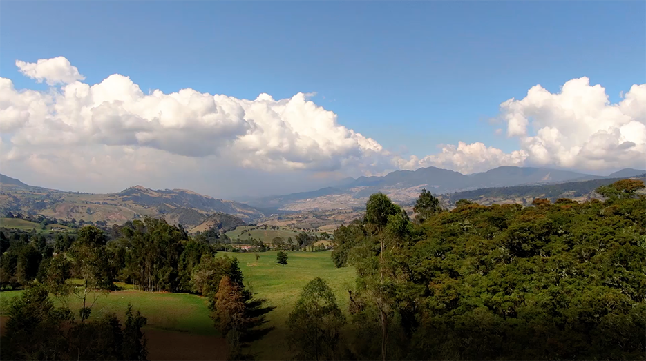 Vista aérea de la zona rural de Ciudad Bolivar en la vereda Pasquilla.